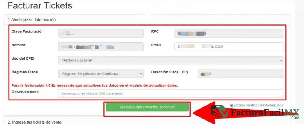 Facturación ESGES (Grupo GES) en Línea de Tickets 10 Facturación ESGES (Grupo GES) en Línea de Tickets