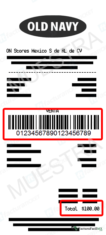 Facturación Old Navy en Línea de Tickets 6 Facturación Old Navy en Línea de Tickets