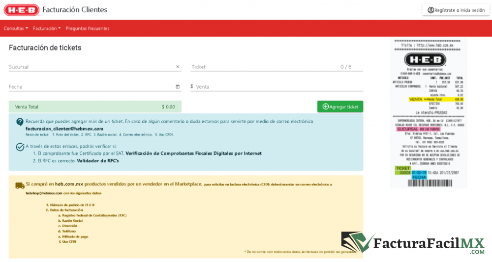 Facturación Heb en Línea de Tickets 8 Facturación Heb en Línea de Tickets