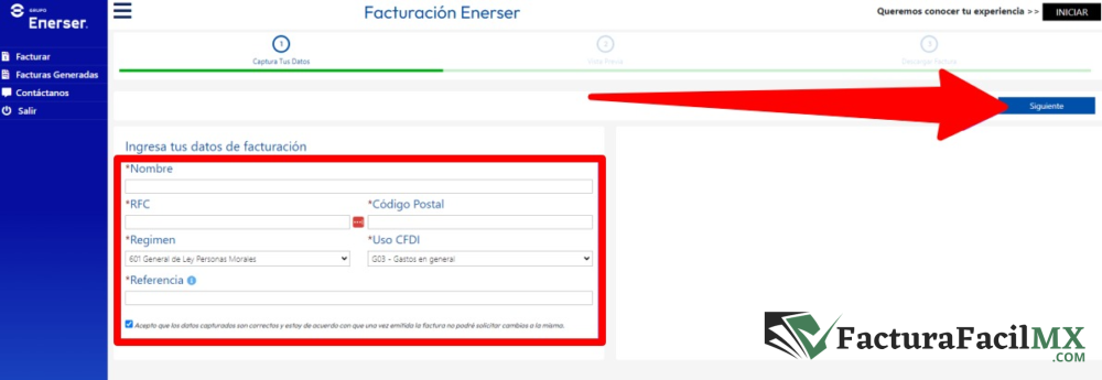 Facturación Enerser en Línea de Tickets 7 Facturación Enerser en Línea de Tickets