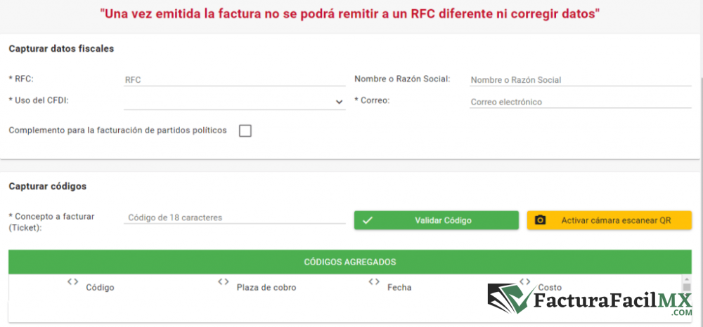 Facturación CAPUFE en Línea de Tickets 9 Facturación CAPUFE en Línea de Tickets